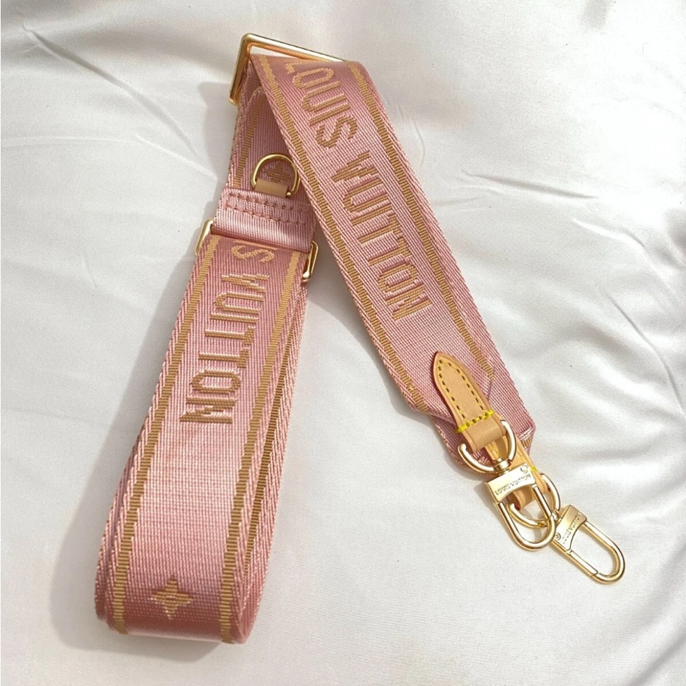 Louis Vuitton Pink and Gold Bag Strap